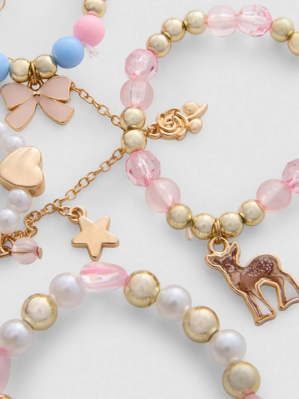 Armbänder mit Feen-Anhängern, 5er-Pack