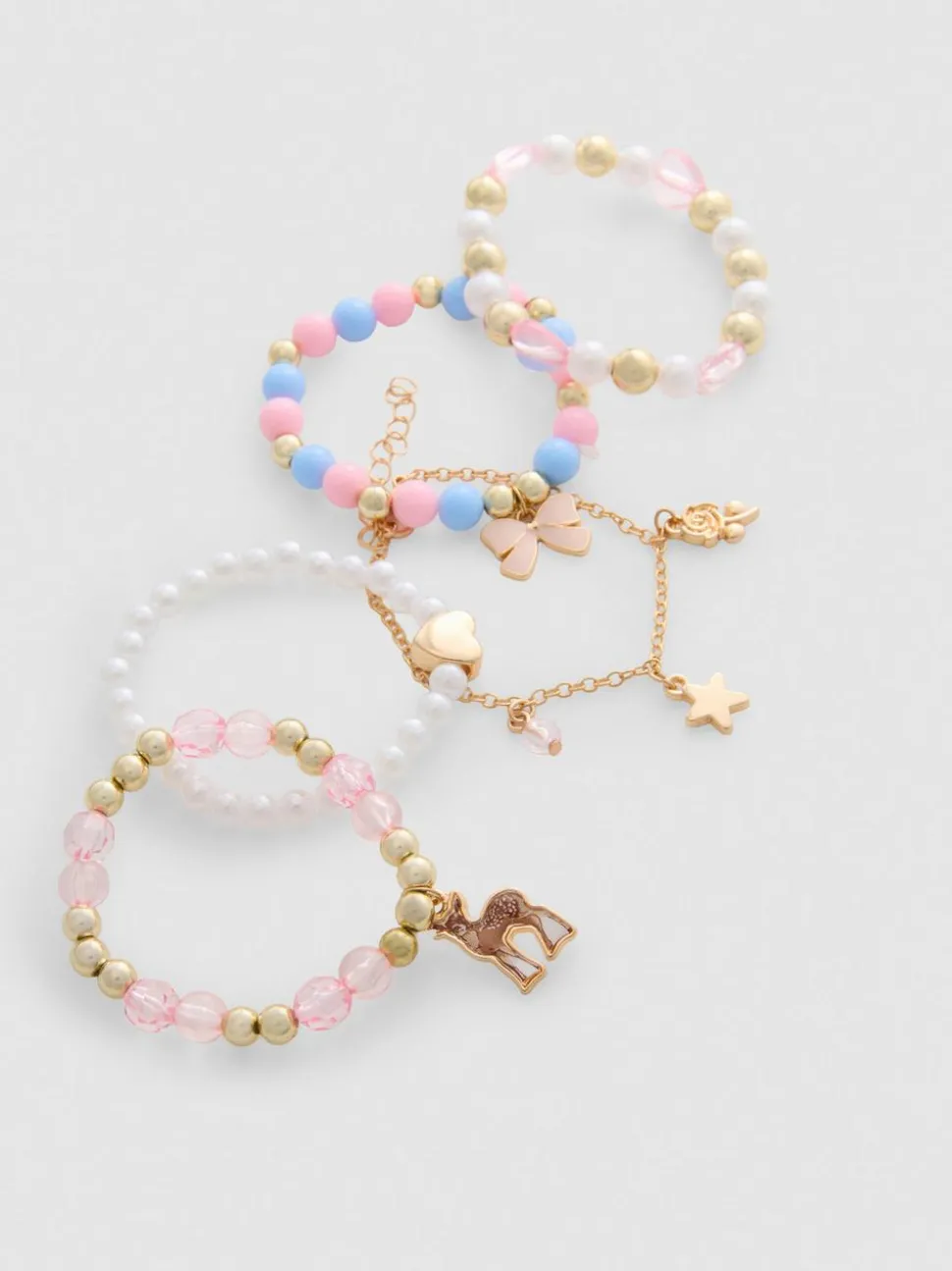 Armbänder mit Feen-Anhängern, 5er-Pack