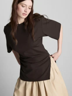 Asymmetrisches „The Edit“ T-Shirt mit Raffung