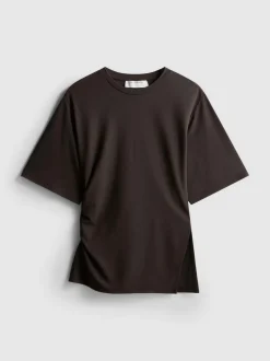Asymmetrisches „The Edit“ T-Shirt mit Raffung