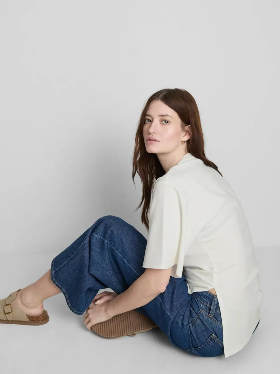 Asymmetrisches „The Edit“ T-Shirt mit Raffung