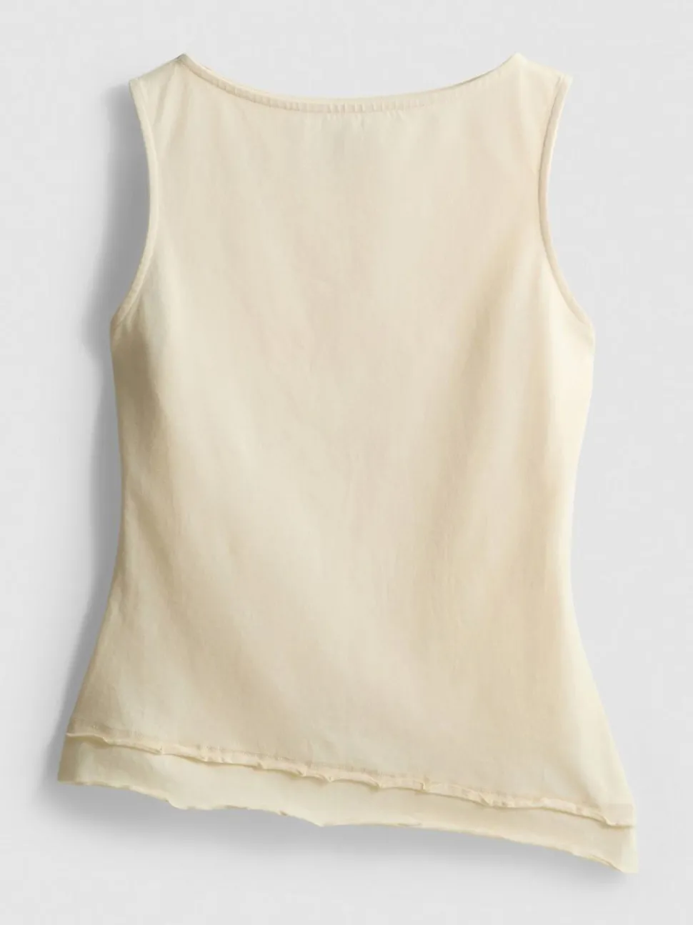 Asymmetrisches Top mit gekräuseltem Saum