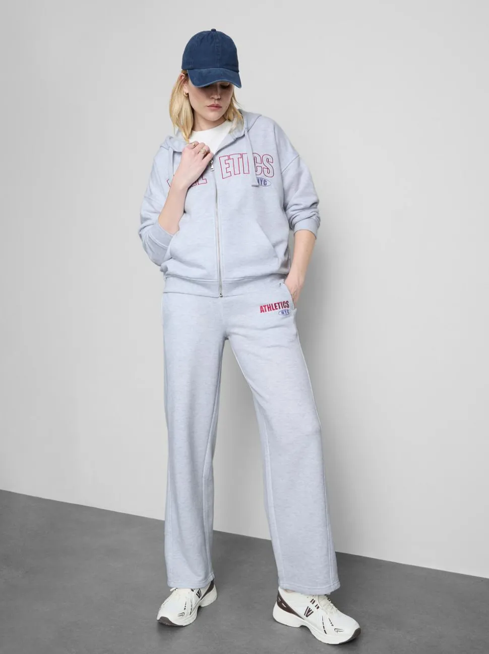 Athletics-Hoodie aus Baumwollmischung mit Reißverschluss