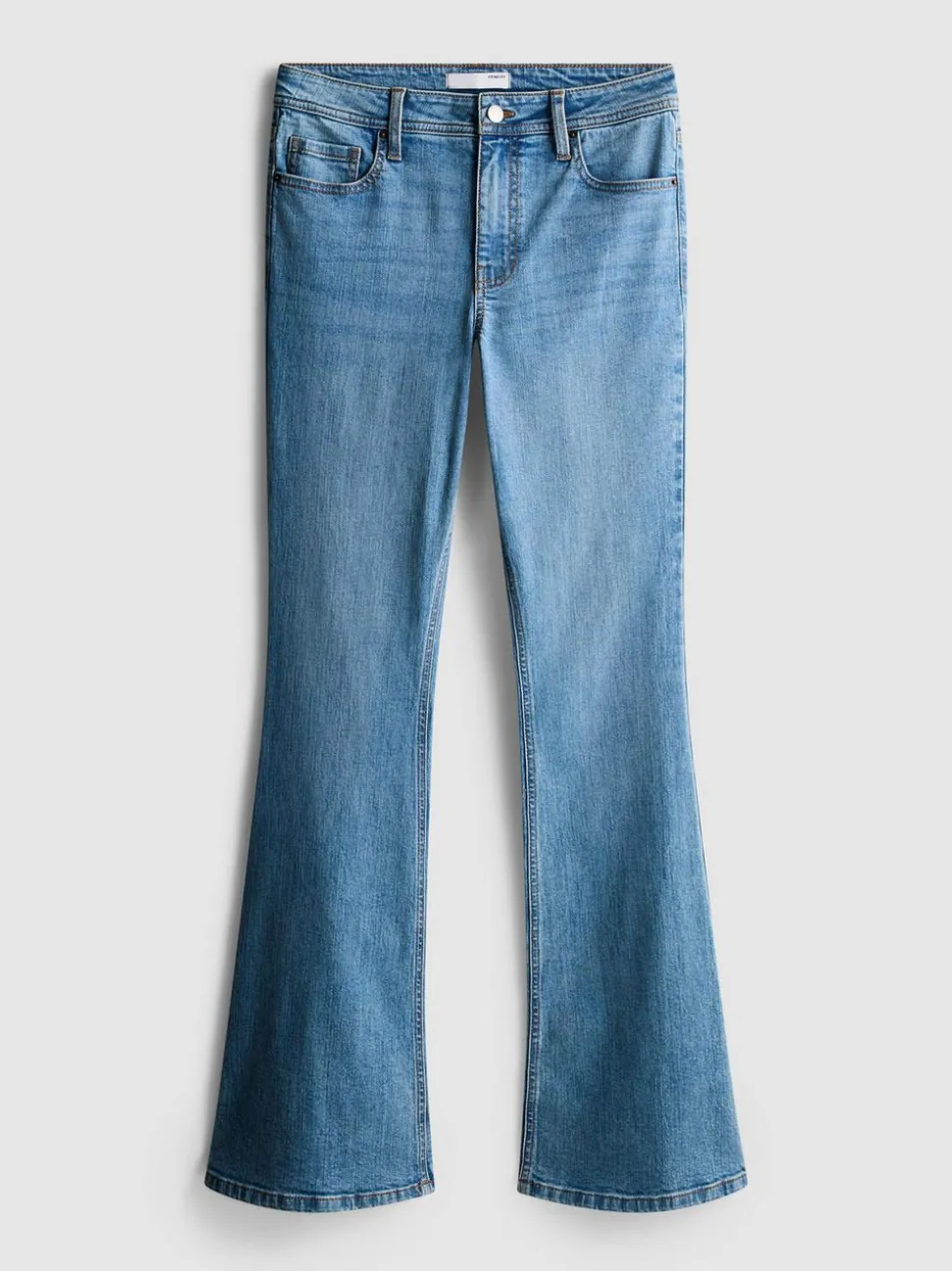 Ausgestellte Denim-Jeans mit mittelhohem Bund