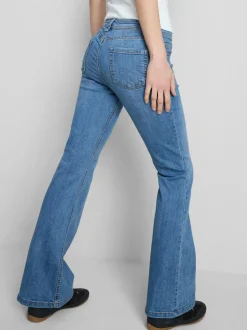 Ausgestellte Jeans aus Baumwoll-Denim mit mittlerer Leibhöhe
