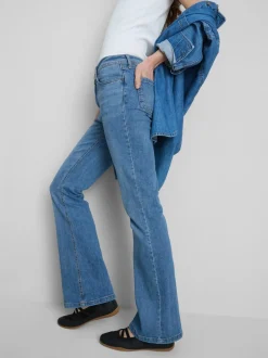 Ausgestellte Jeans aus Baumwoll-Denim mit mittlerer Leibhöhe