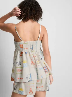Babydoll-Trägertop mit Print