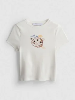 Baby Tee aus Baumwolle mit Grafik