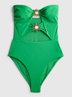 Badeanzug mit Cut-outs und Sonnenapplikationen