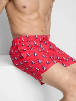 Badeshorts mit Segelbootmuster