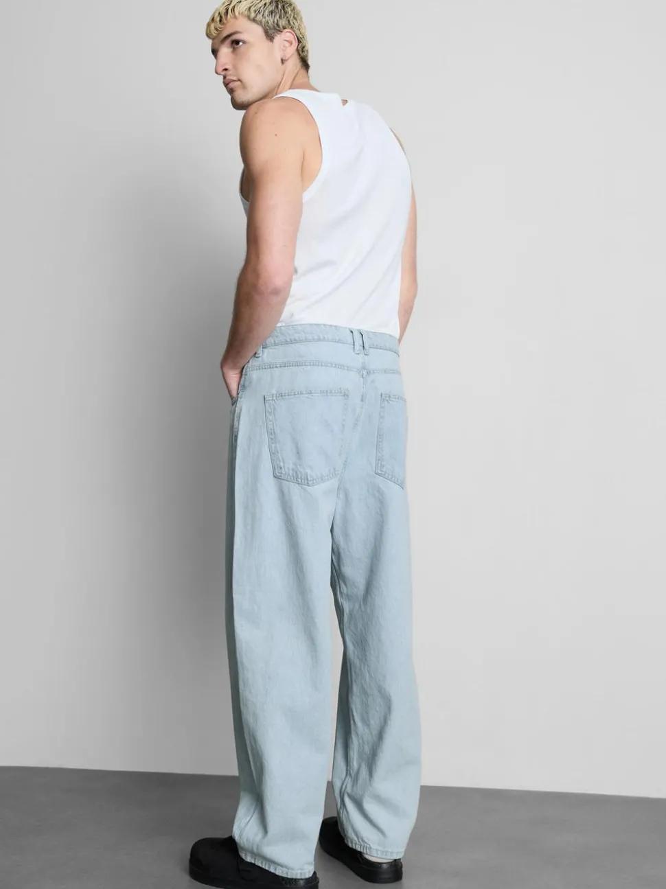 Baggy-Jeans mit mittlerer Leibhöhe