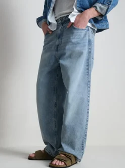 Baggy-Jeans mit mittlerer Leibhöhe