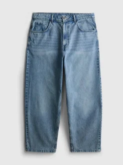 Baggy-Jeans mit mittlerer Leibhöhe