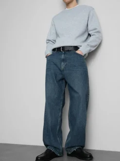 Baggy-Jeans mit mittlerer Leibhöhe