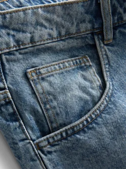 Baggy-Jeansshorts mit mittlerer Leibhöhe