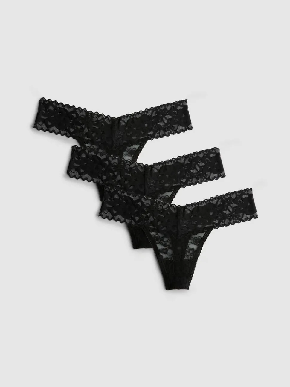 Bandeau-Tangas aus Spitze, 3er-Pack
