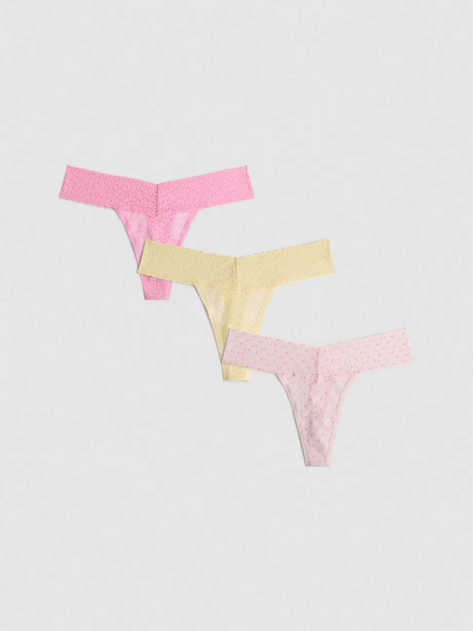 Bandeau-Tangas aus Spitze, 3er-Pack