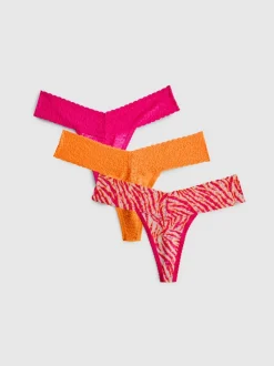 Bandeau-Tangas aus Spitze, 3er-Pack