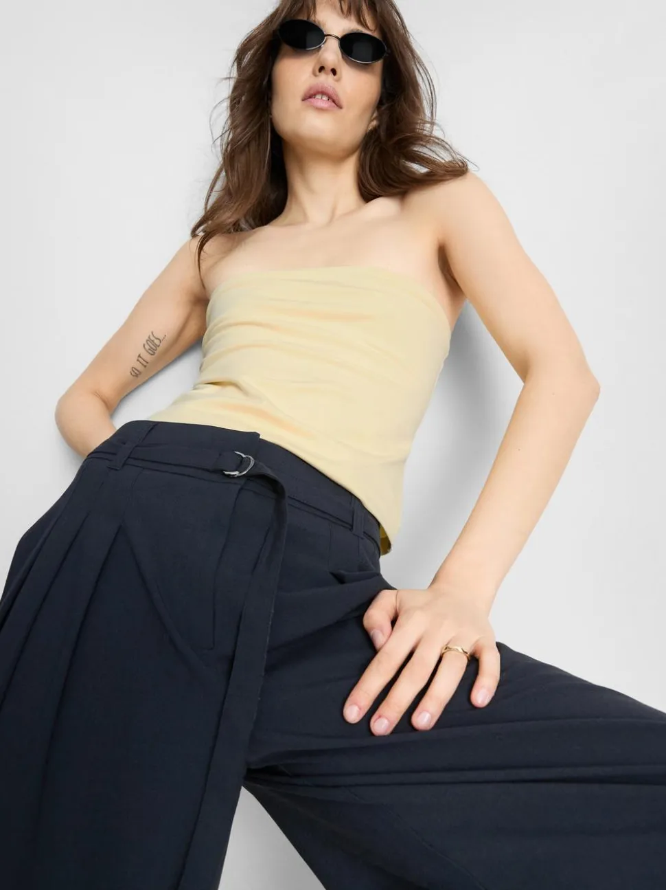 Bandeau-Top mit hohem Baumwollanteil