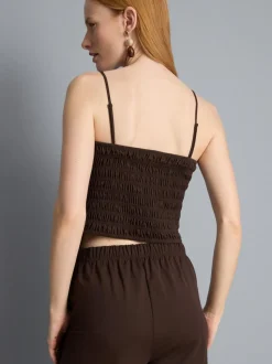 Bandeau-Top mit Zipfelsaum