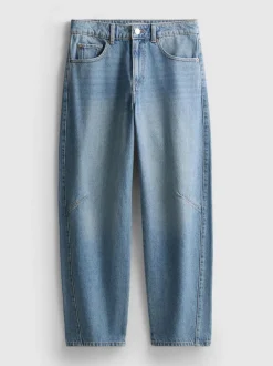 Barrel-Jeans mit mittlerer Leibhöhe