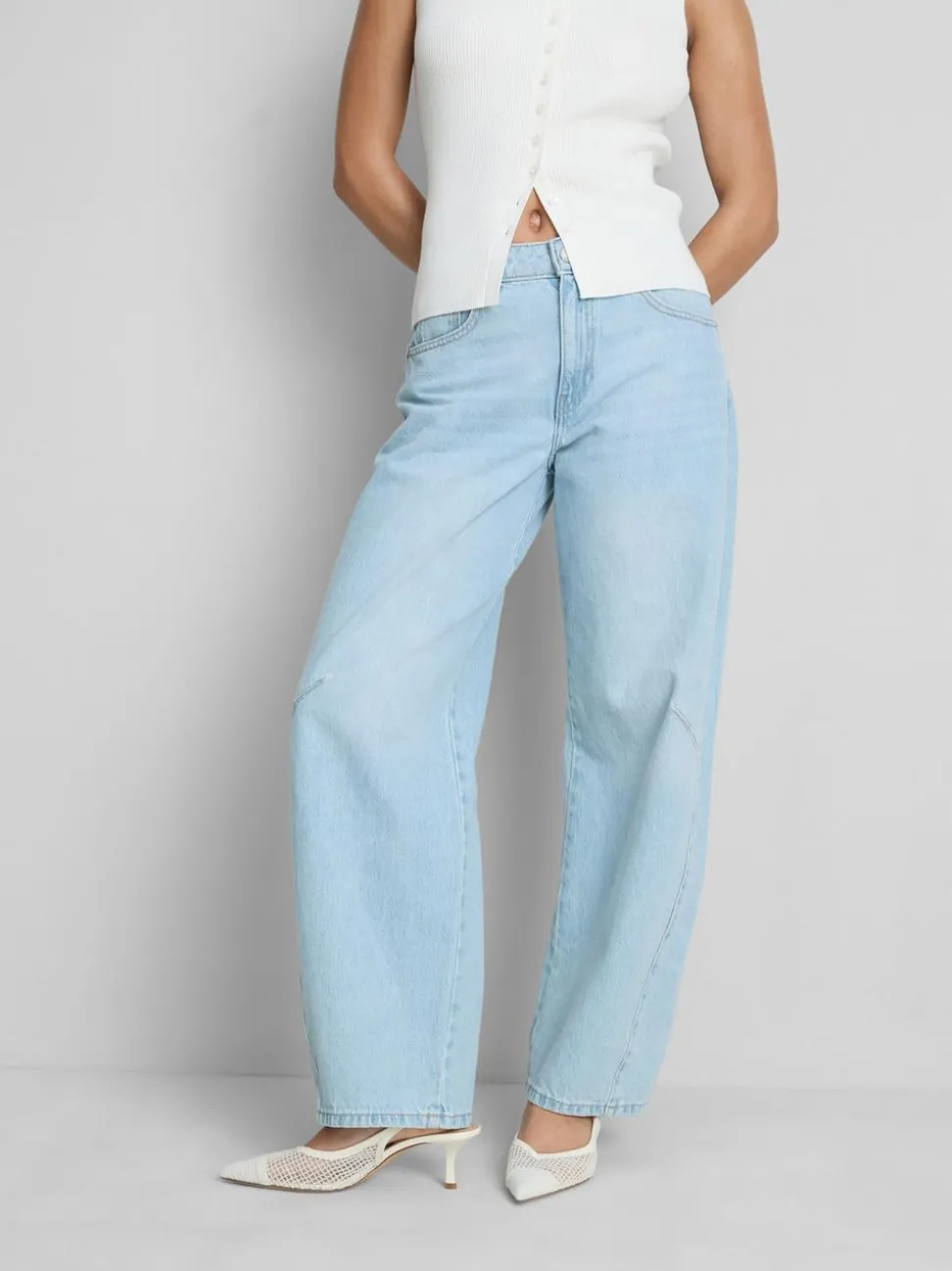 Barrel-Jeans mit mittlerer Leibhöhe