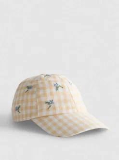 Basecap mit Vichykaros und Stickerei