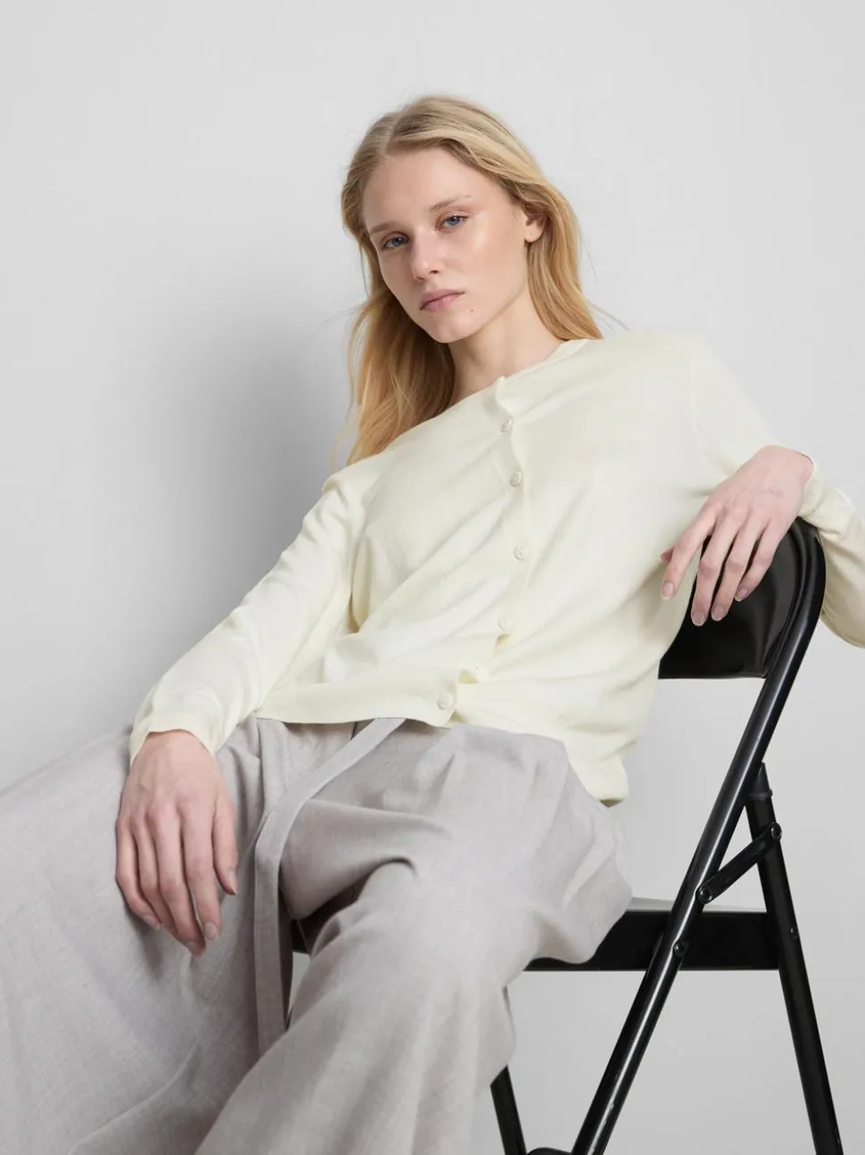 Basic-Cardigan mit Rundhalsausschnitt