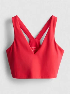 Bauchfreies Active-Top mit V-Ausschnitt und Racerback