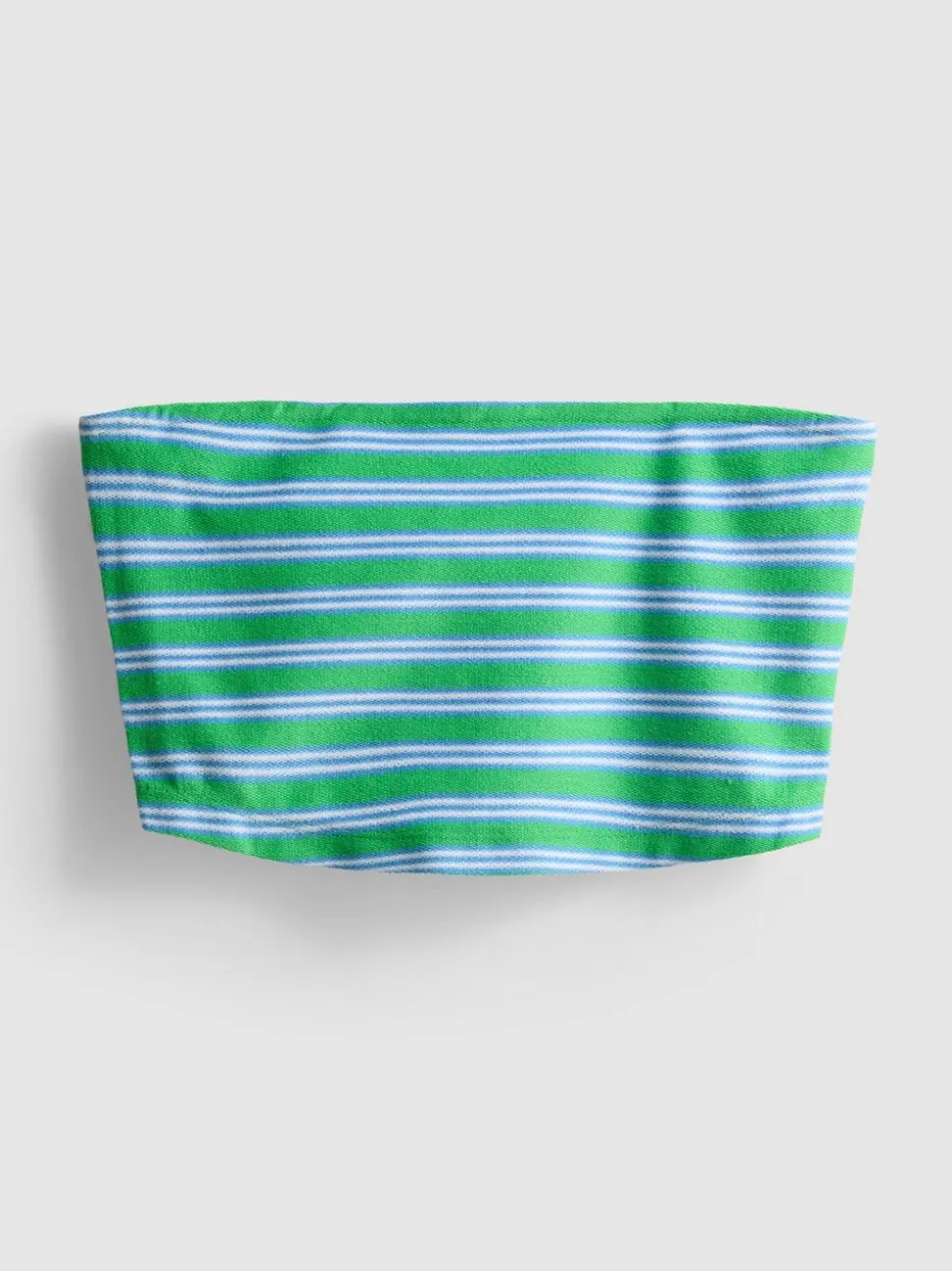 Bauchfreies, gestreiftes Bandeau-Top mit hohem Baumwollanteil