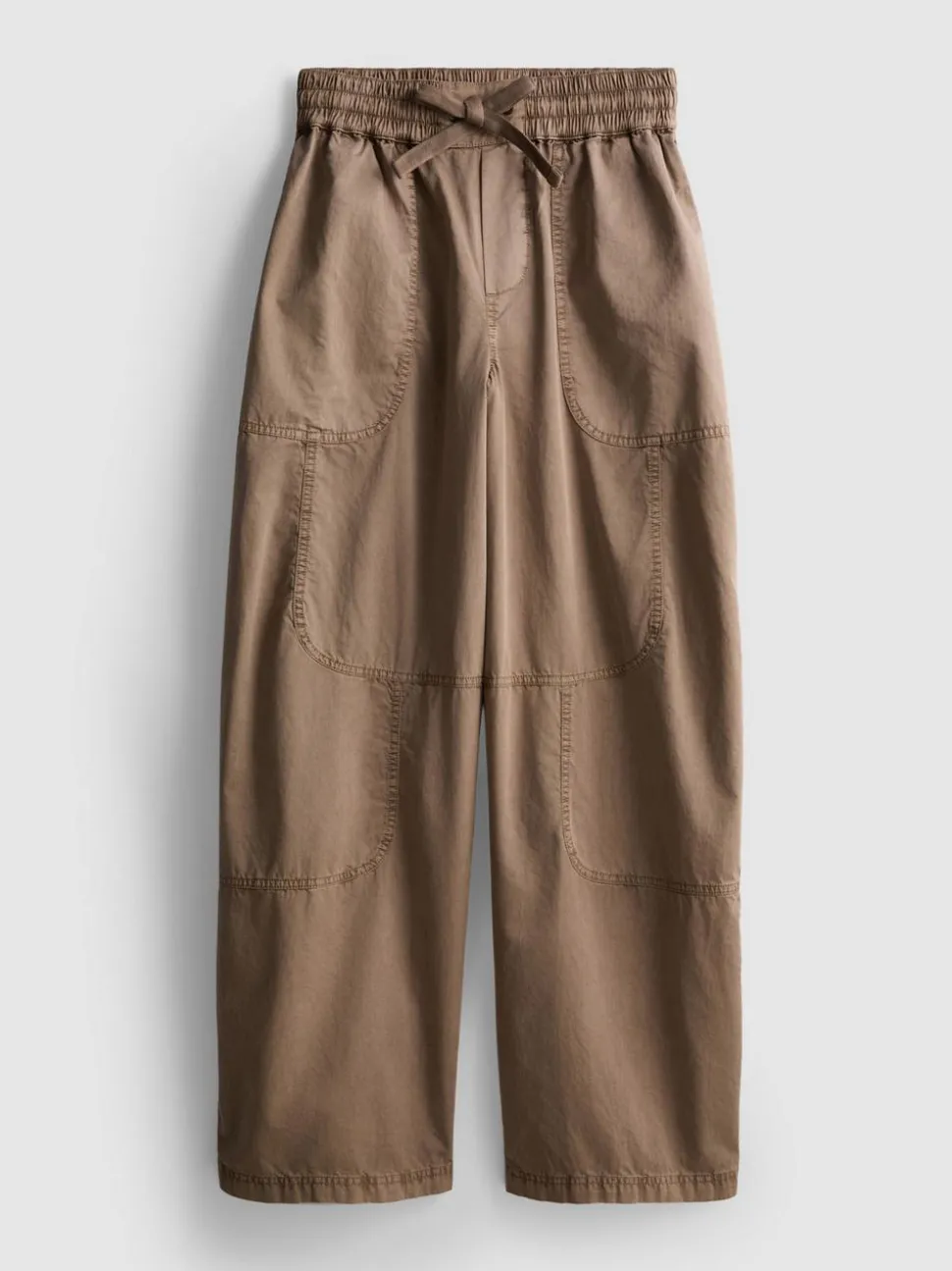 Baumwoll-Cargohose mit weitem Bein