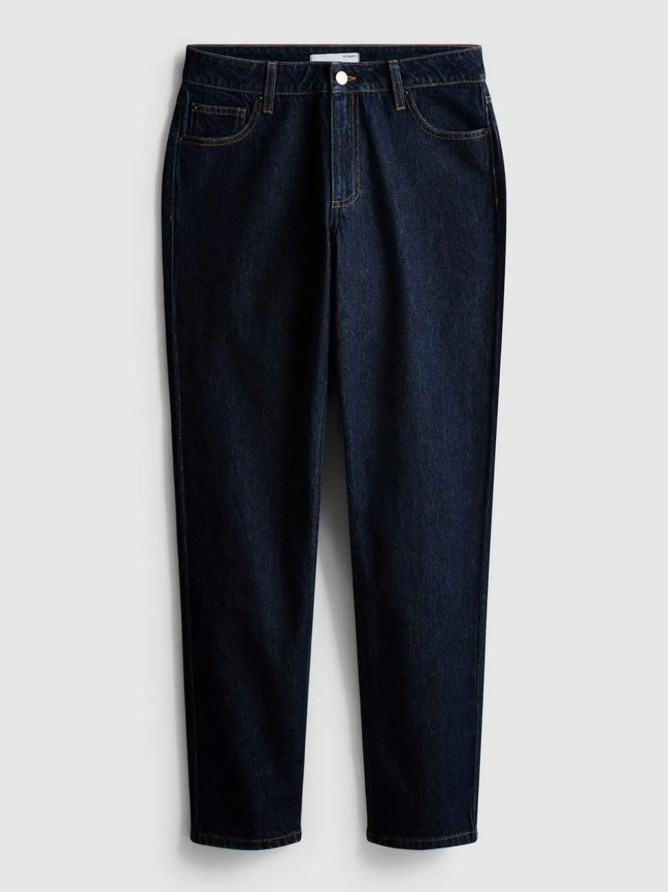 Baumwoll-Denim-Jeans mit mittlerer Leibhöhe und geradem Bein