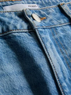 Baumwoll-Denim-Jeans mit mittlerer Leibhöhe und geradem Bein