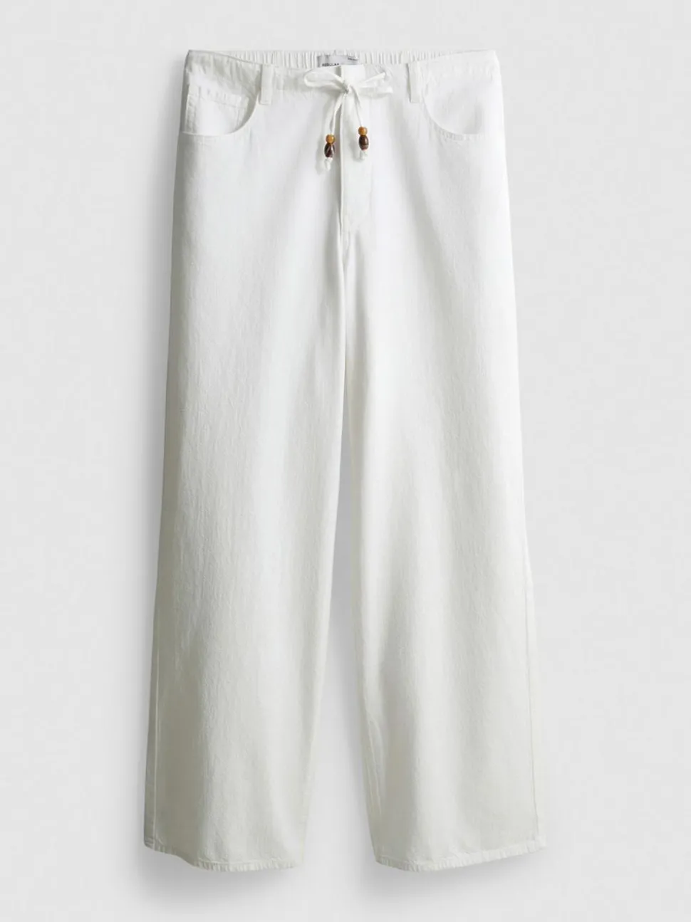 Baumwoll-Hose mit geradem Bein und Perlendetail
