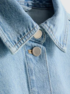 Baumwoll-Jeansjacke mit aufgesetzter Tasche