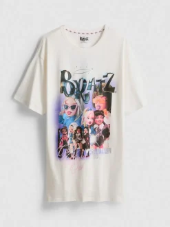 Baumwoll-Nachthemd im Oversized-Look mit „Bratz“-Grafik