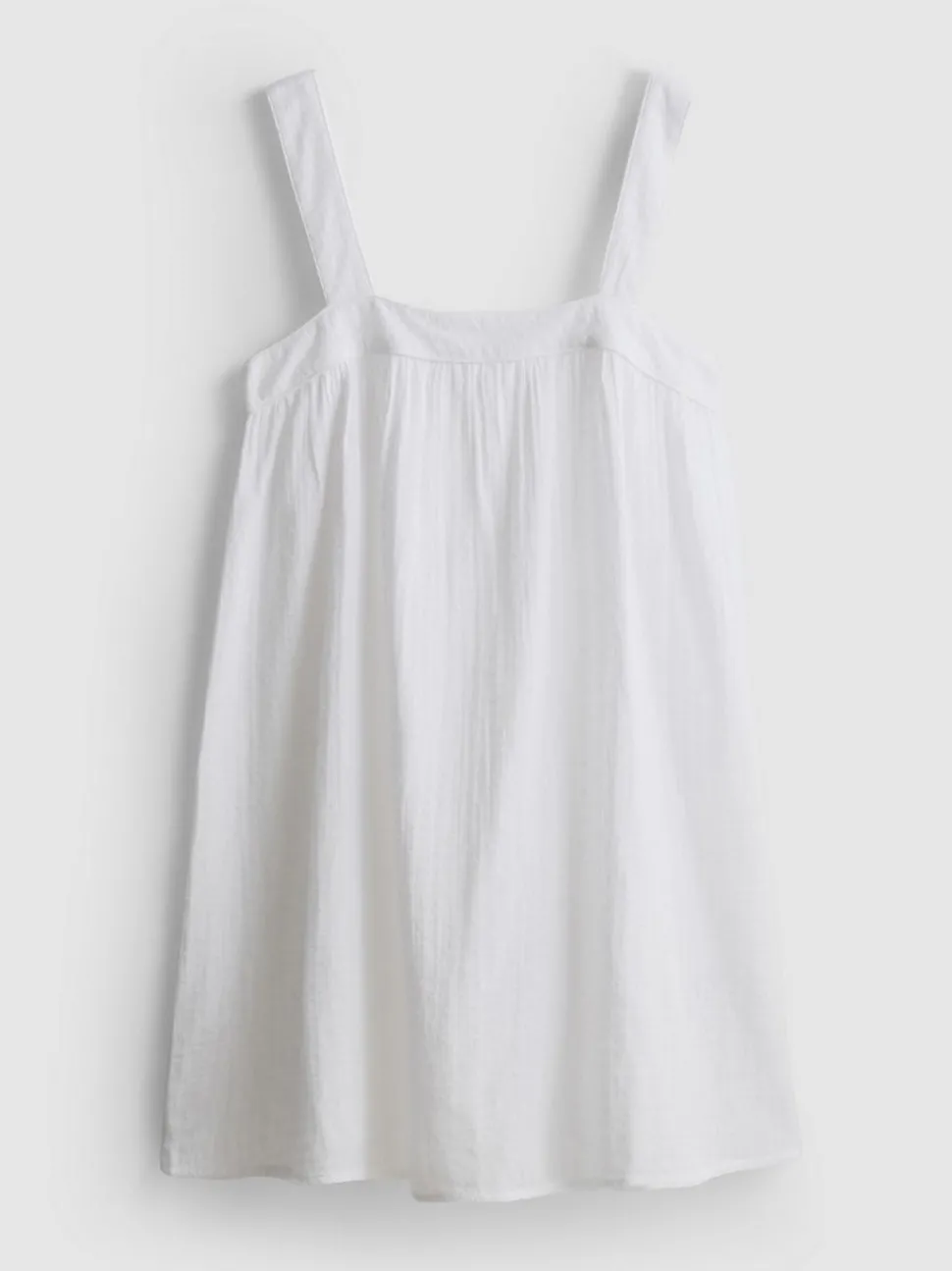 Baumwoll-Nachtkleid mit Dobbystruktur und Karree-Ausschnitt