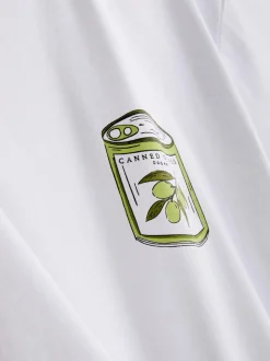 Baumwoll-Schlafanzug mit Rundhalsausschnitt und Print
