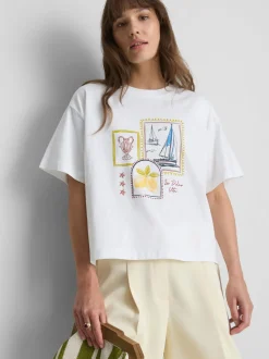 Baumwoll-T-Shirt mit geradem Schnitt