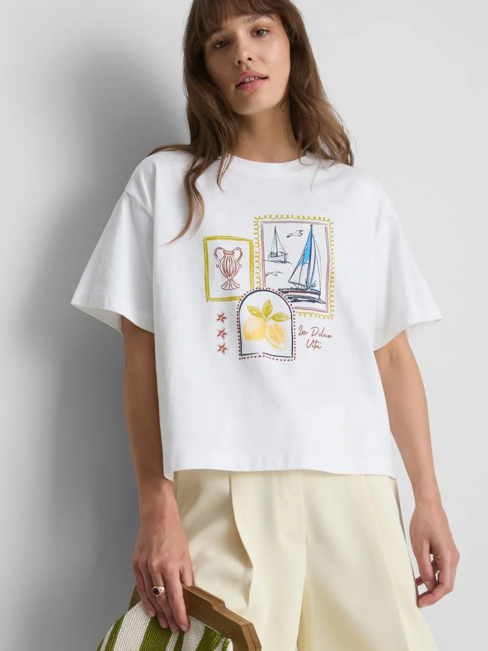 Baumwoll-T-Shirt mit geradem Schnitt