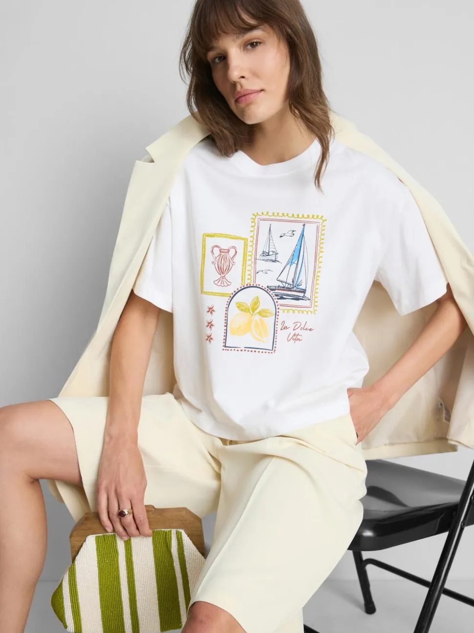 Baumwoll-T-Shirt mit geradem Schnitt