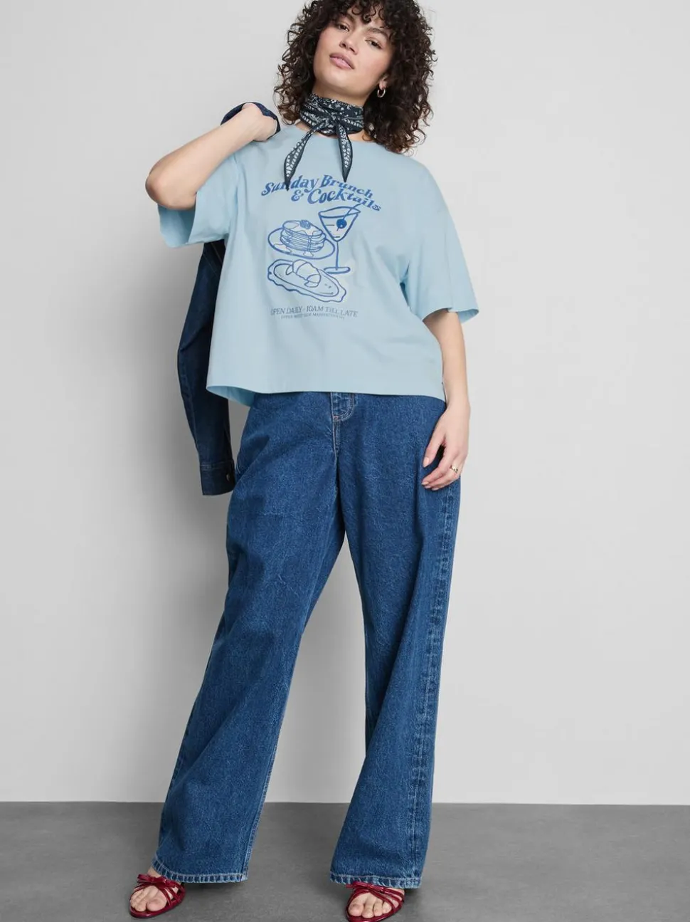 Baumwoll-T-Shirt mit geradem Schnitt