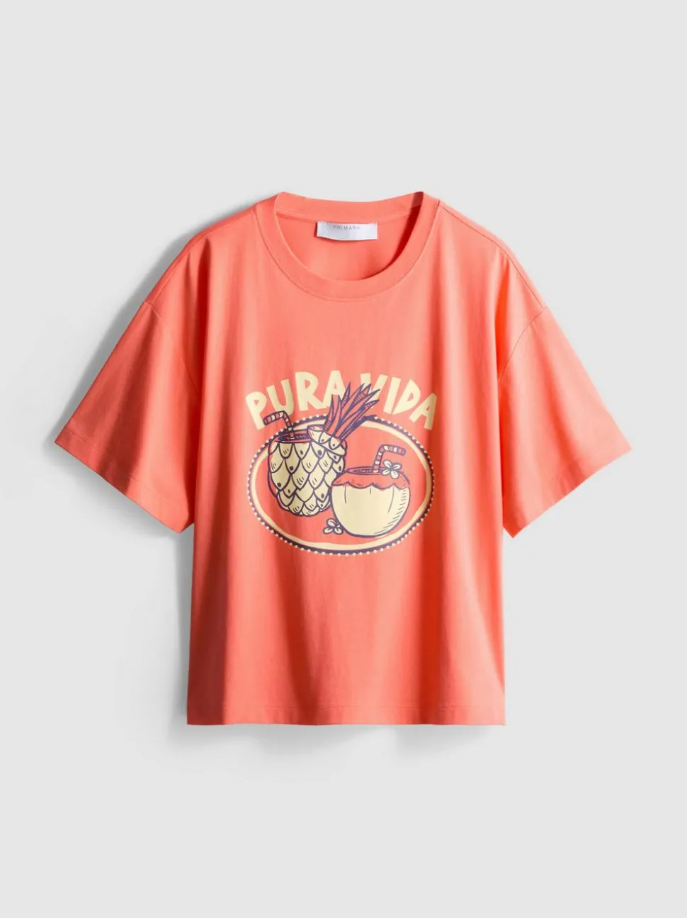 Baumwoll-T-Shirt mit geradem Schnitt