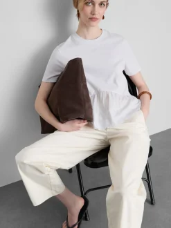 Baumwoll-T-Shirt mit Lochstickerei