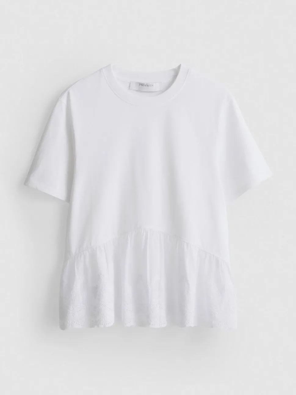 Baumwoll-T-Shirt mit Lochstickerei