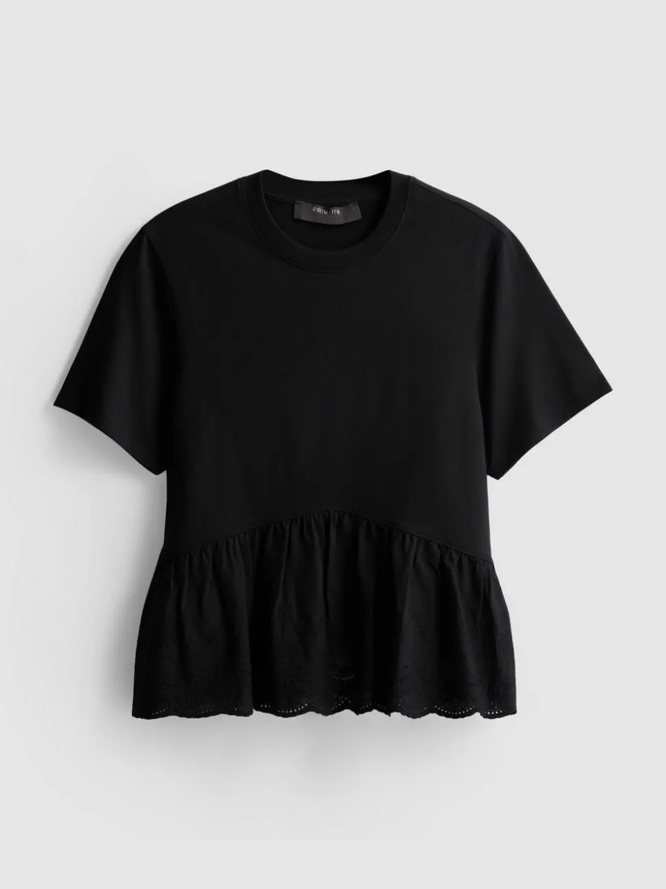 Baumwoll-T-Shirt mit Lochstickerei