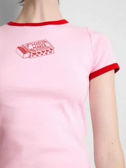 Bedrucktes Ringer-Baby-T-Shirt aus Baumwolle