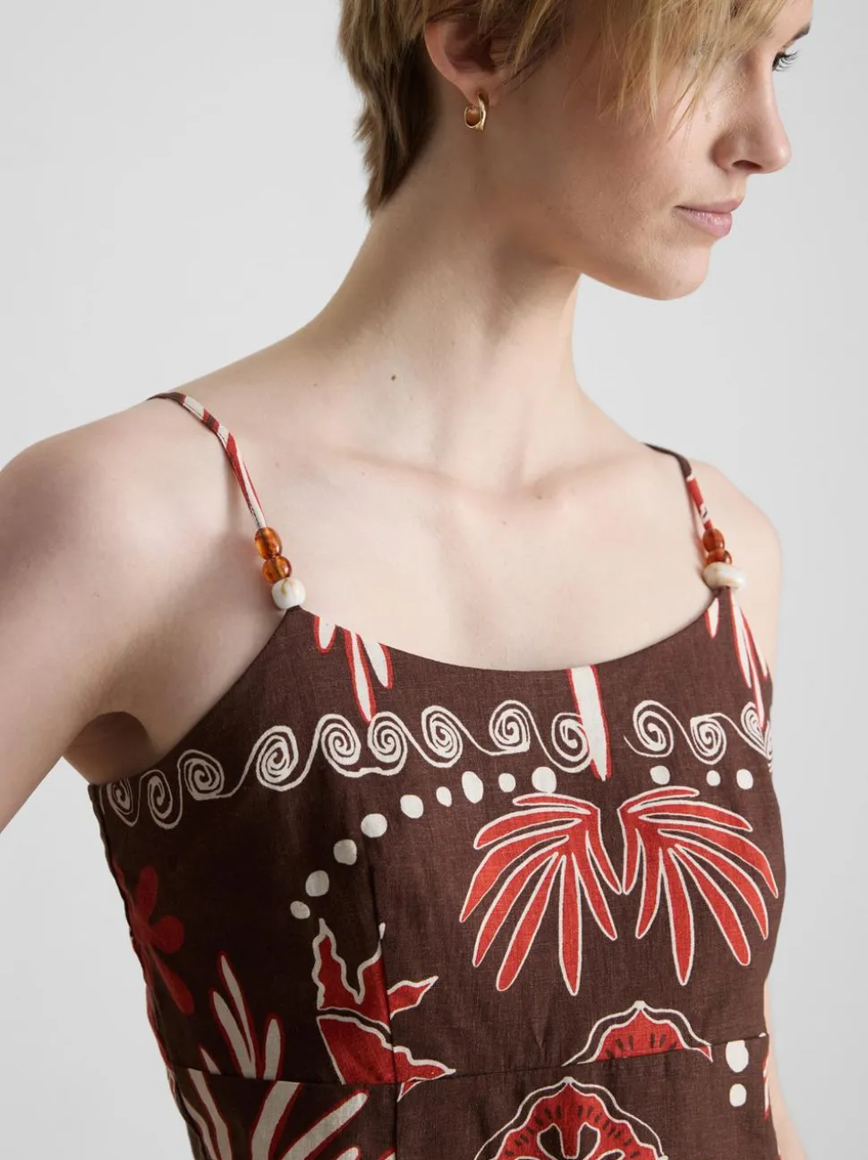 Bedrucktes „The Edit“ Tanktop aus Leinengemisch