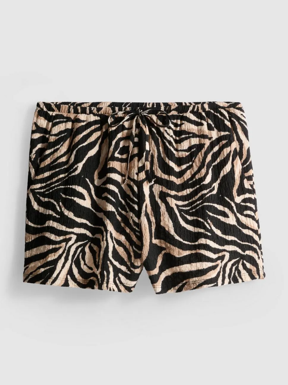 Bedruckte, strukturierte Shorts in Knitteroptik