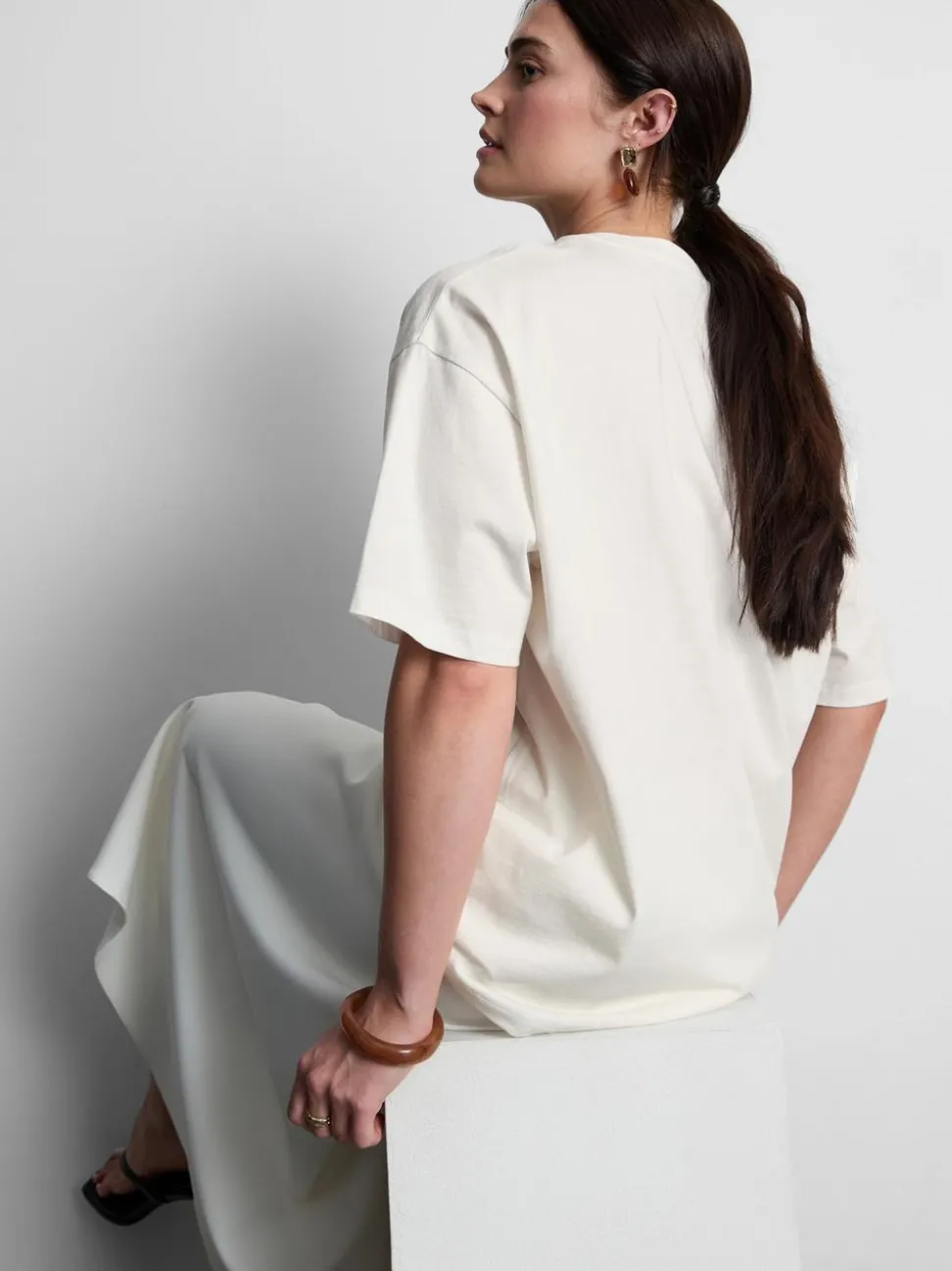 Besticktes T-Shirt im Oversized-Look mit „Lake Como“ Schriftzug